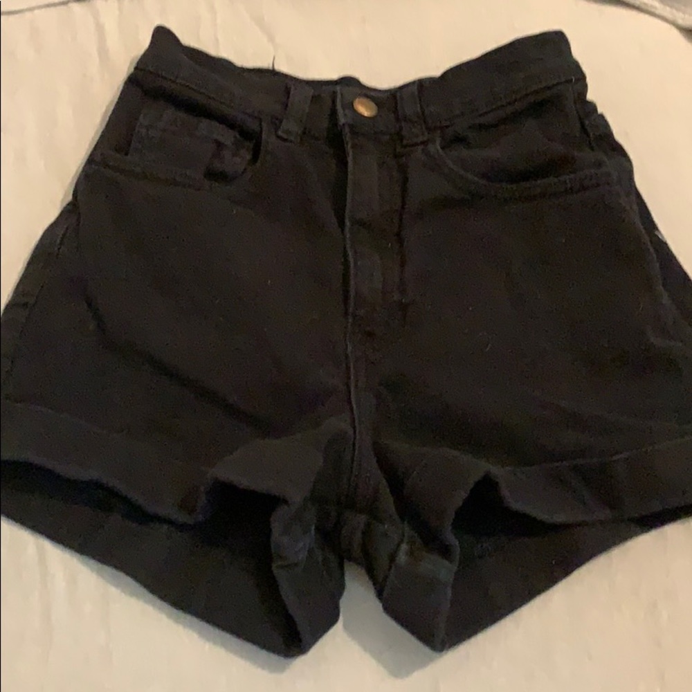 High waisted black shorts